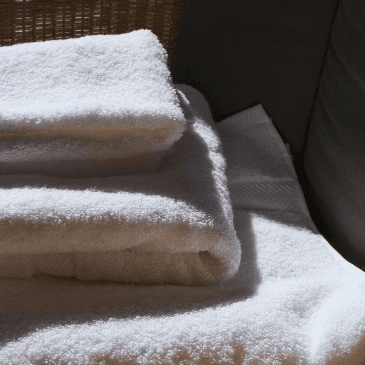White waffle-weave robe hanging