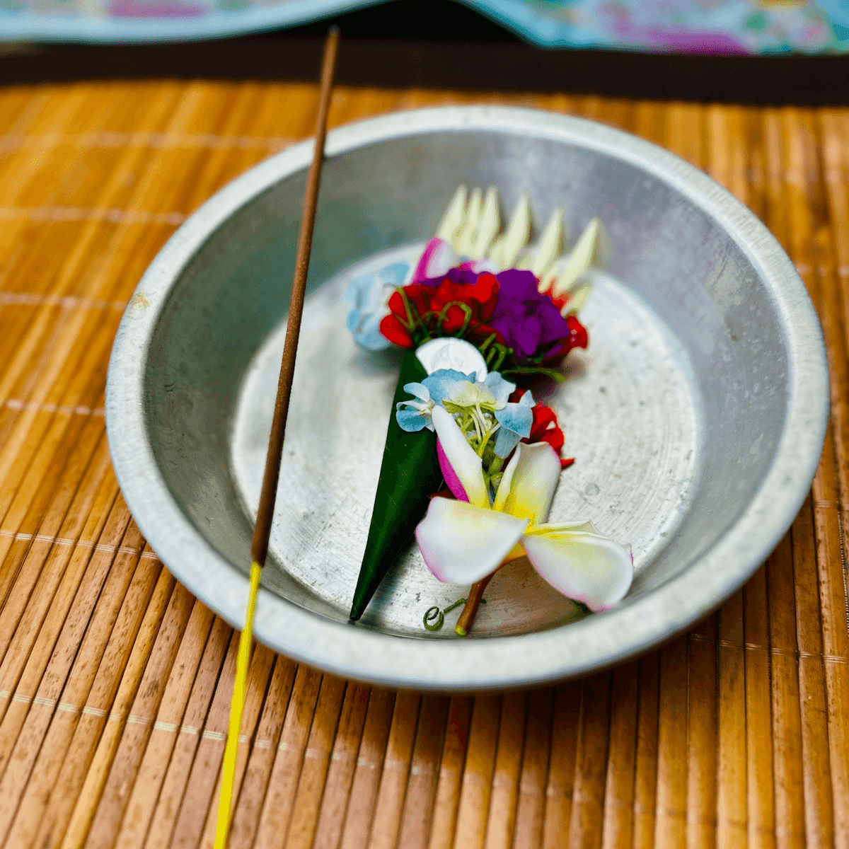 Brass and stoneware incense tray