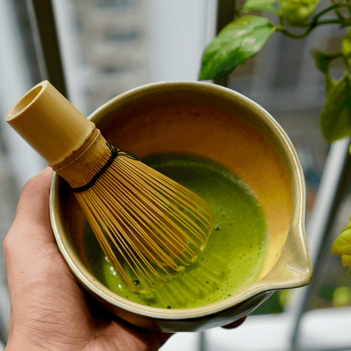 Hand-glazed ceramic matcha bowl